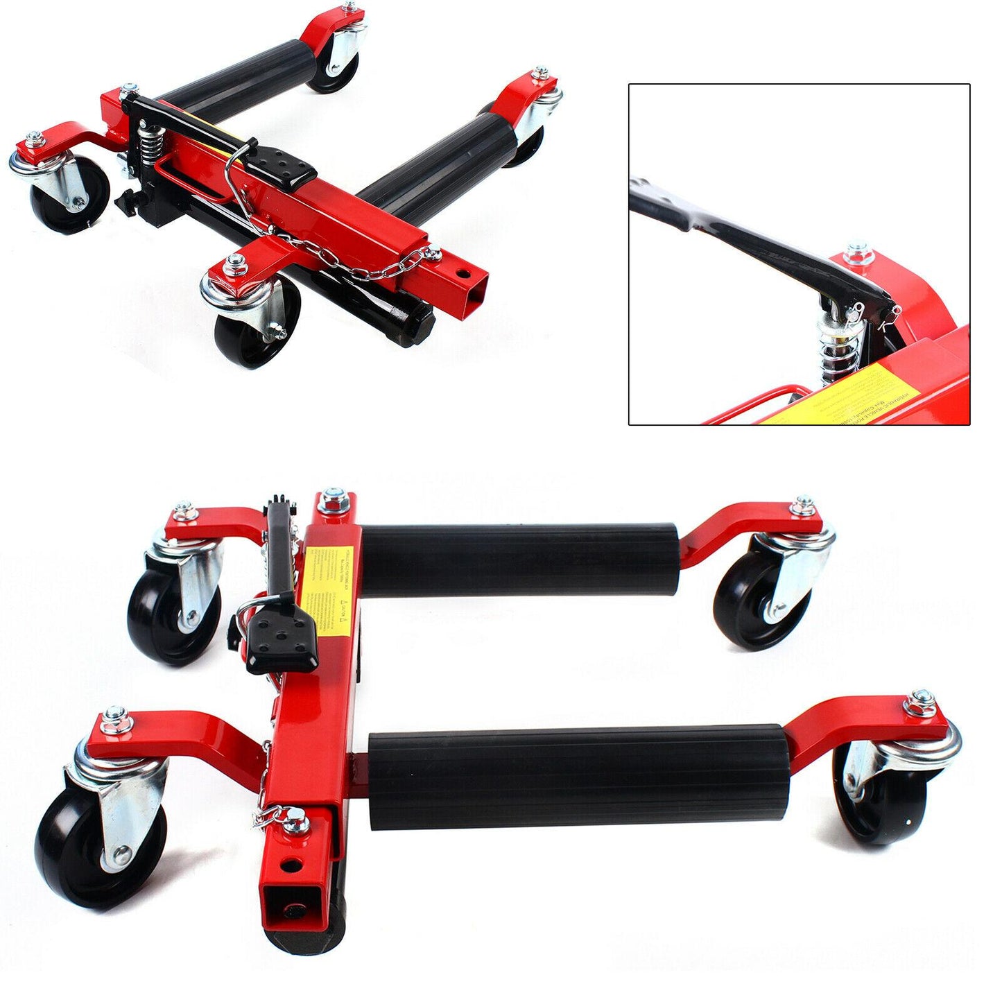 4400lbs Hydraulic Positioning Car Wheel Dolly Jack Lift Hoists Moving Vehicle