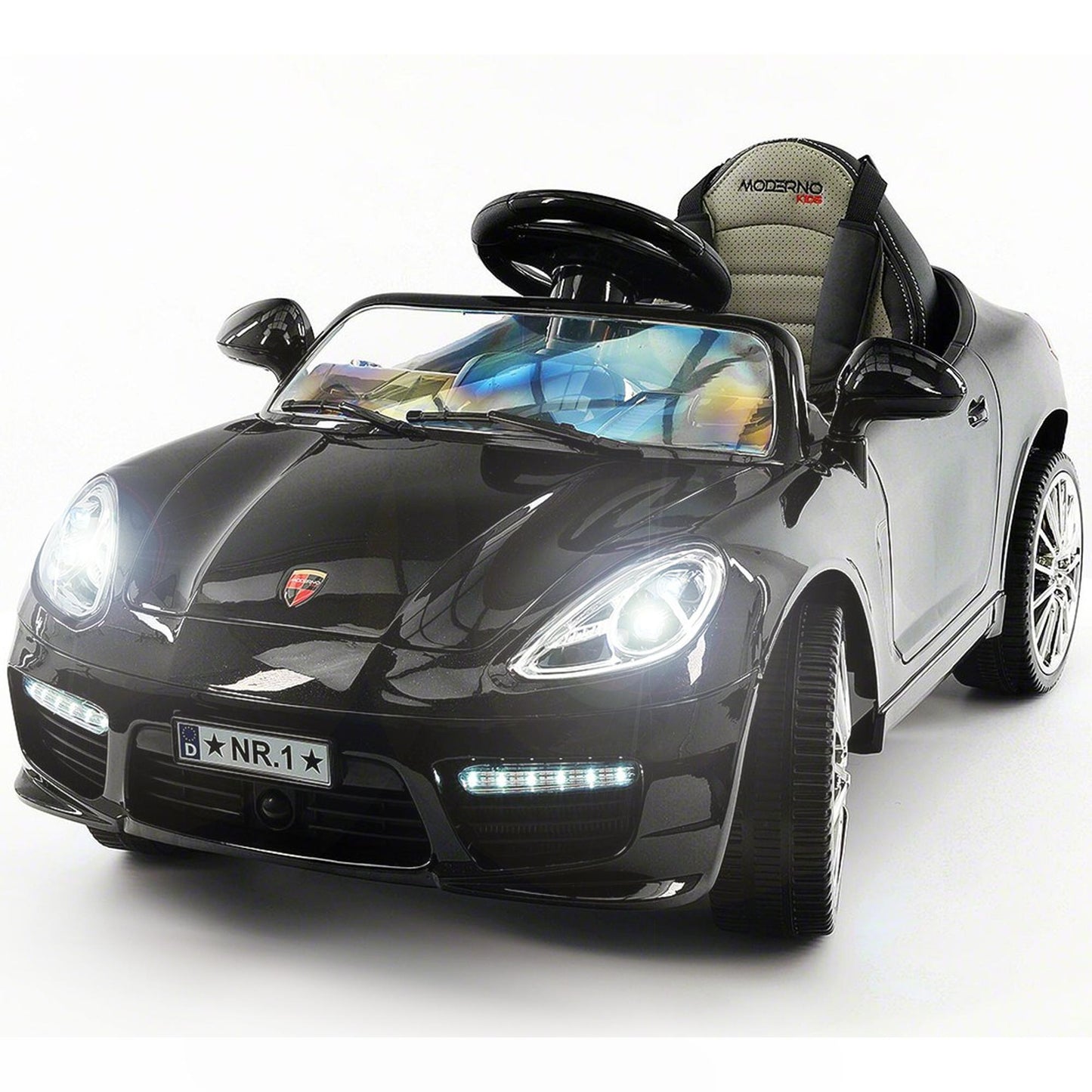 2023 Kids Sports 12V Ride On Car Battery Powered W/ Dining Table, Leather Seat, LED Lights