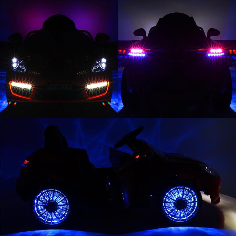 2023 Kids Sports 12V Ride On Car Battery Powered W/ Dining Table, Leather Seat, LED Lights