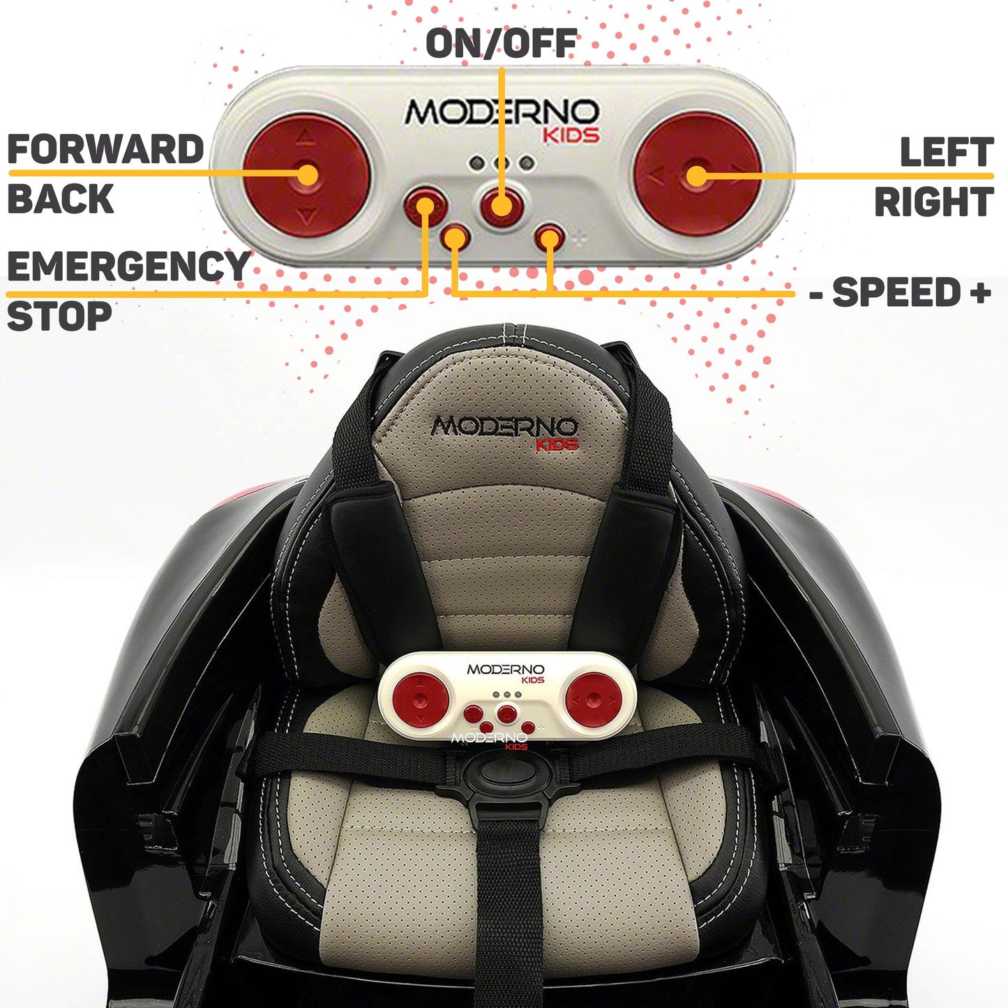 2023 Kids Sports 12V Ride On Car Battery Powered W/ Dining Table, Leather Seat, LED Lights