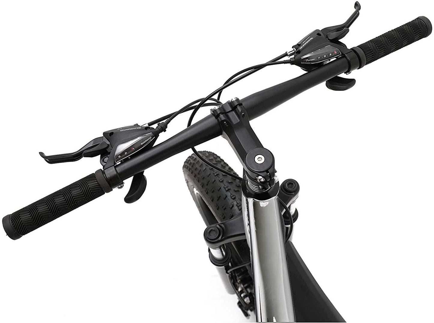hosote Fat Tire Bike for Men, 26 Inch  21 Speed Mountain Bike, 4 inch Wide Tire Beach Snow Mountain Bicycle, Suspension Fork Dual Disc Brakes MTB with 3 Spoke Wheel