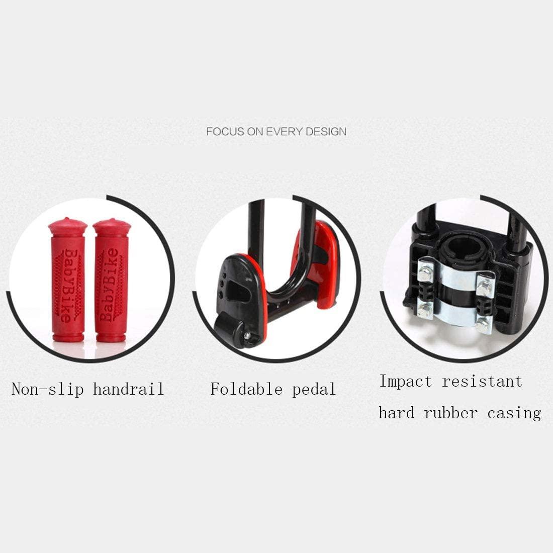 WOLFBUSH Bicycle Kids Front Baby Seat Bike Carrier 50KG Bearing Child Bike Seat with Handrail and Foot Pedals for Mountain Bikes, Road Bikes and Cruiser Bikes