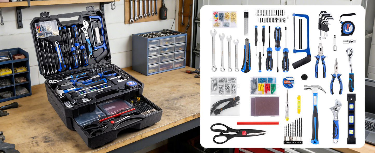 366 Piece Home Repair Tool Kit, Auto Repair Tool Set, General Home Toolbox StoraCase with Drawer, General Household Tool Kit