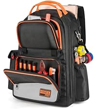 Heavy Duty Tool Bag 20 Pockets, 16-Inch Portable Tool Box Organizer | Waterproof, Wide Mouth, LarStoraToolbag for Electrician, Tradesman, with Adjustable Shoulder Strap, Soft Handle
