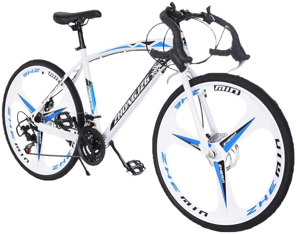 Commuters Aluminum Full Suspension Road Bike 21 Speed Disc Brakes, 700c Bicycle Cycling for Mens Womens[Stock in U.S]