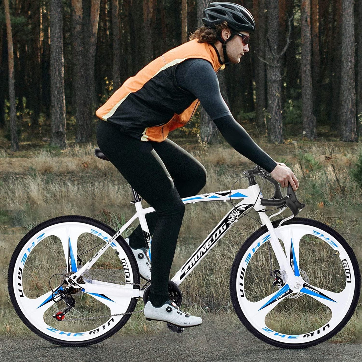 Commuters Aluminum Full Suspension Road Bike 21 Speed Disc Brakes, 700c Bicycle Cycling for Mens Womens[Stock in U.S]