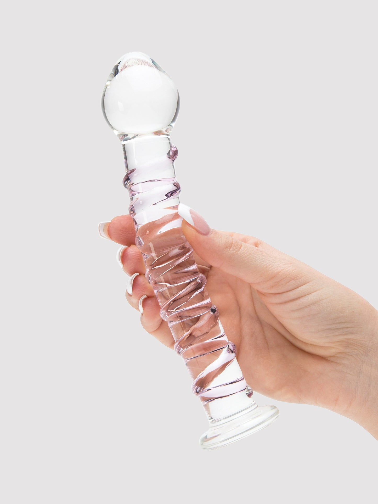 Lovehoney Spiral G-Spot Sensual Glass Dildo, Clear