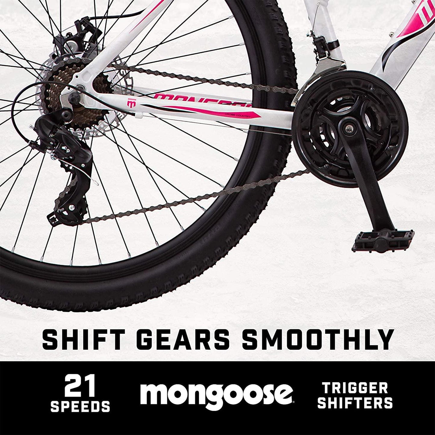 Mongoose Switchback Adult Mountain Bike, 8-21 Speeds, 27.5-Inch Wheels, Aluminum Frame, Disc Brakes, Multiple Colors