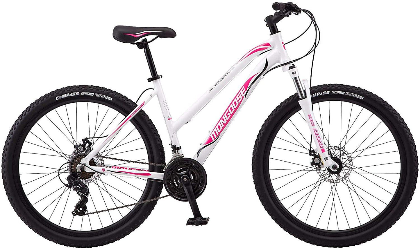 Mongoose Switchback Adult Mountain Bike, 8-21 Speeds, 27.5-Inch Wheels, Aluminum Frame, Disc Brakes, Multiple Colors