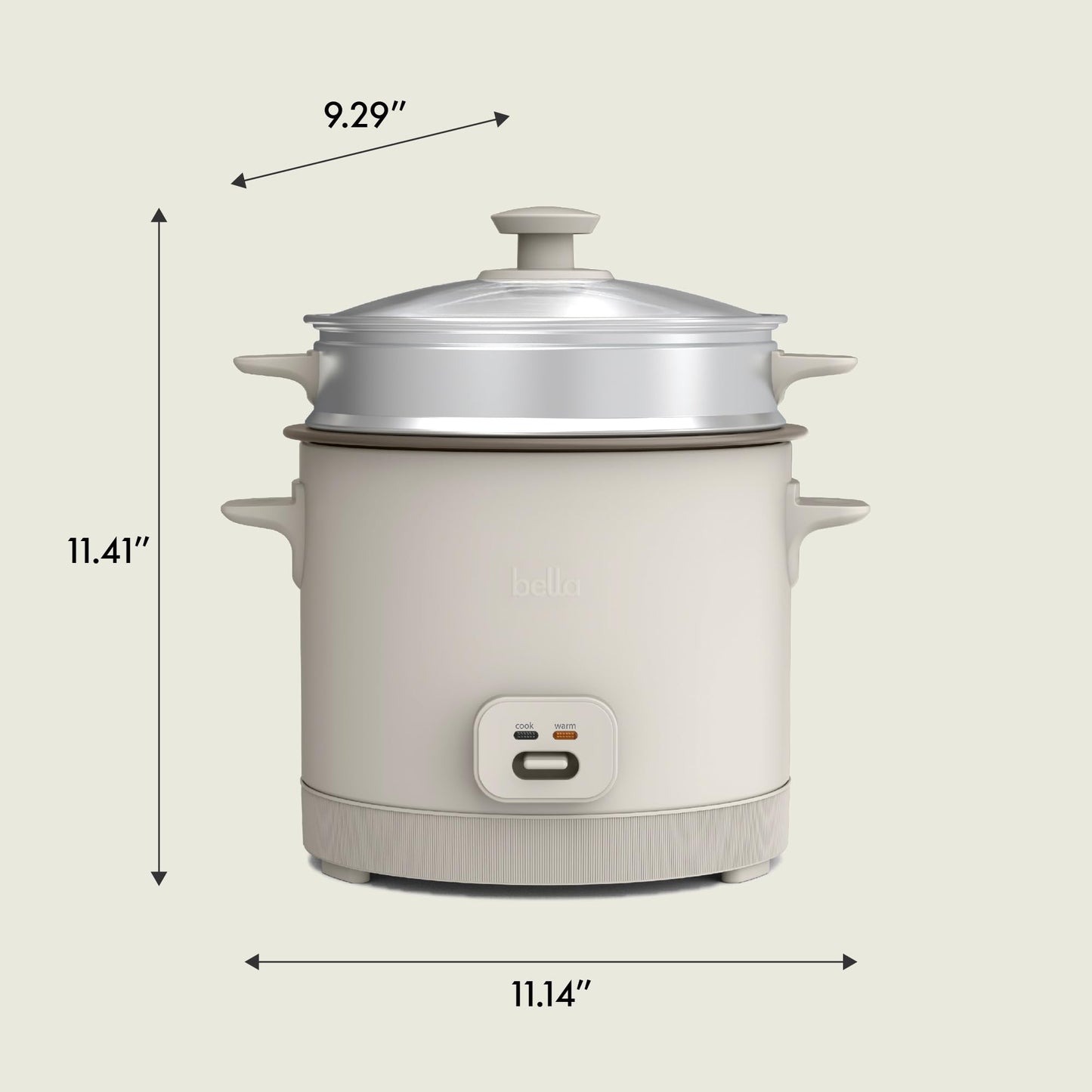 16 Cup Rice Cooker with Steamer, Dishwasher Safe Steaming Basket, Rice Paddle and Measuring Cup, Removable Nonstick CooBowl, Automatic Keep Warm Function, 400 Watt, Oatmilk