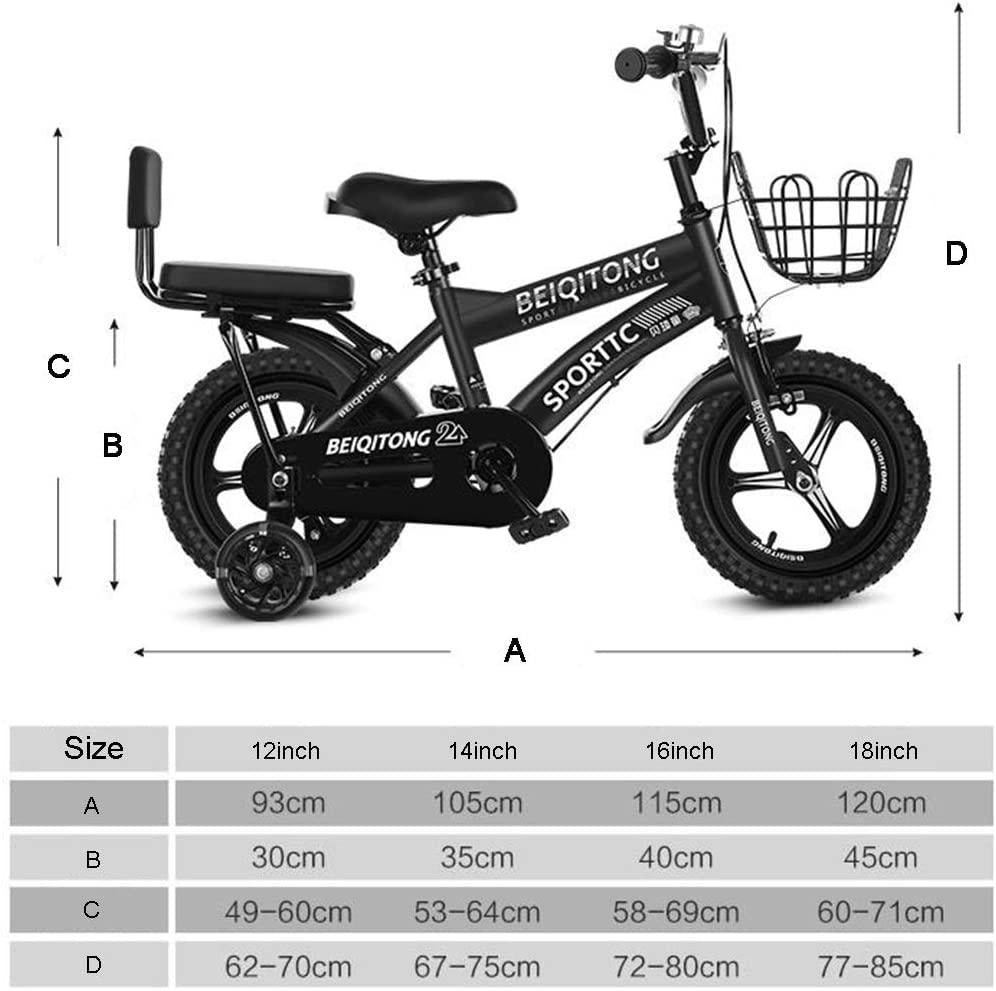 JLFSDB Kids Bike BMX Bike for Kids Boys Girls Bicycle Children's Bicycles Steel Frame Scooter Bikes in Size 12'' 14'' 16'' 18”for 3-10 Years Old with Training Wheels and Hand Brakes