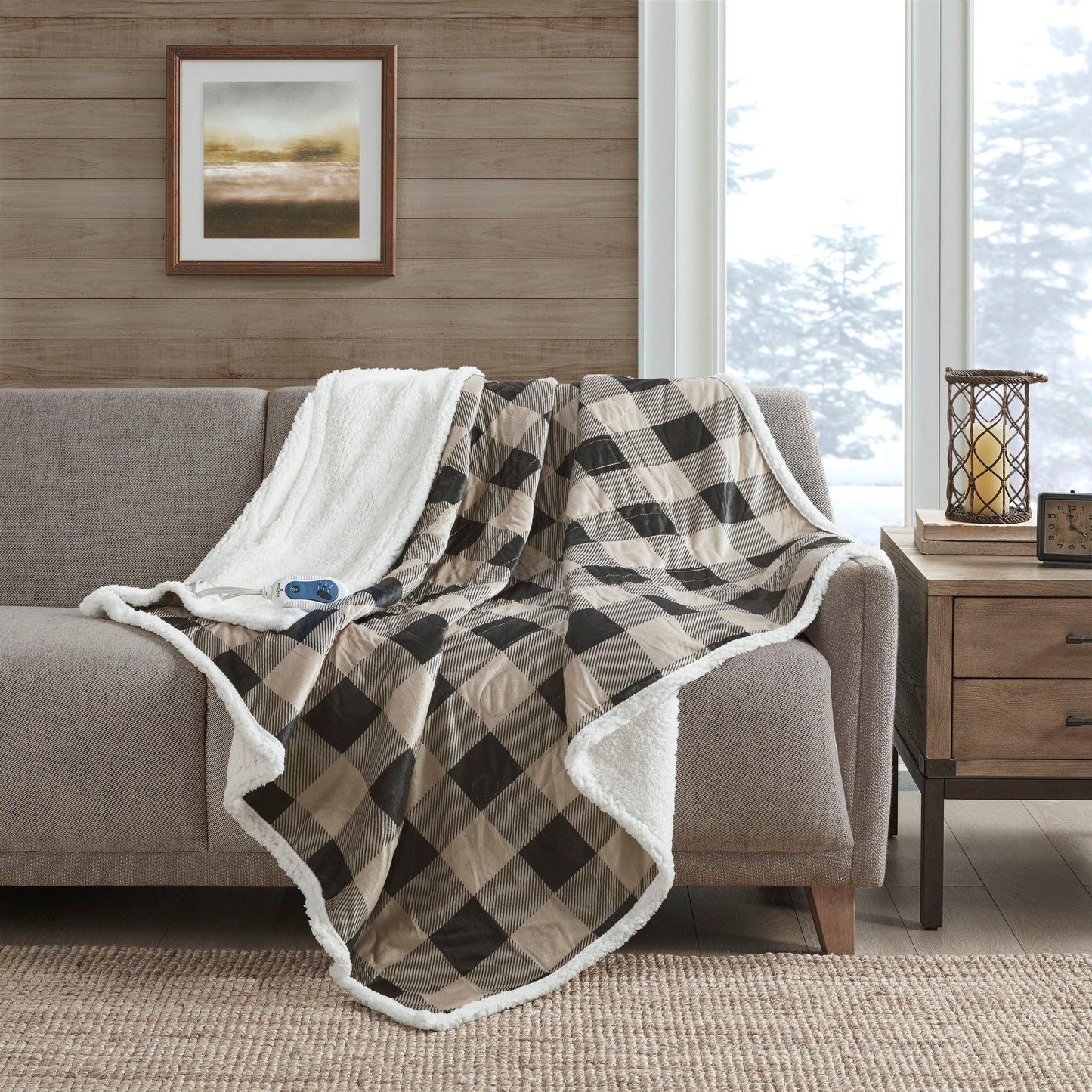 Woolrich-Linden Oversized Mink to Berber Heated Throw by Woolrich