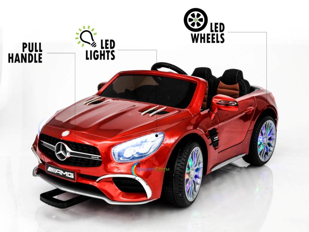 12V Mercedes AMG SL65 Ride on power electric ONE SEATER car For ONE Kid with MP4 Touch Screen Remote Control LED lights MP3 - Red