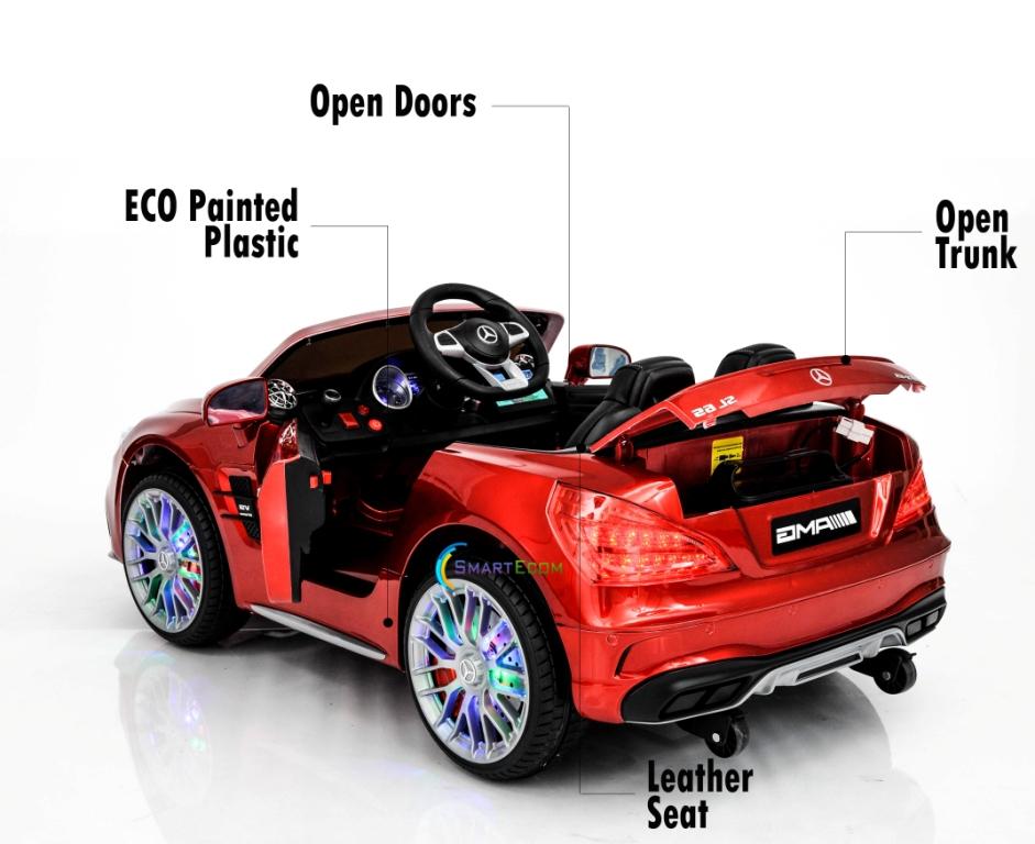 12V Mercedes AMG SL65 Ride on power electric ONE SEATER car For ONE Kid with MP4 Touch Screen Remote Control LED lights MP3 - Red