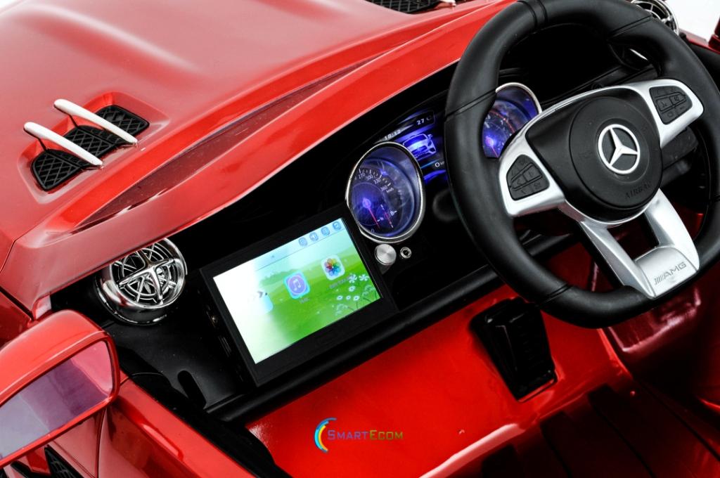 12V Mercedes AMG SL65 Ride on power electric ONE SEATER car For ONE Kid with MP4 Touch Screen Remote Control LED lights MP3 - Red
