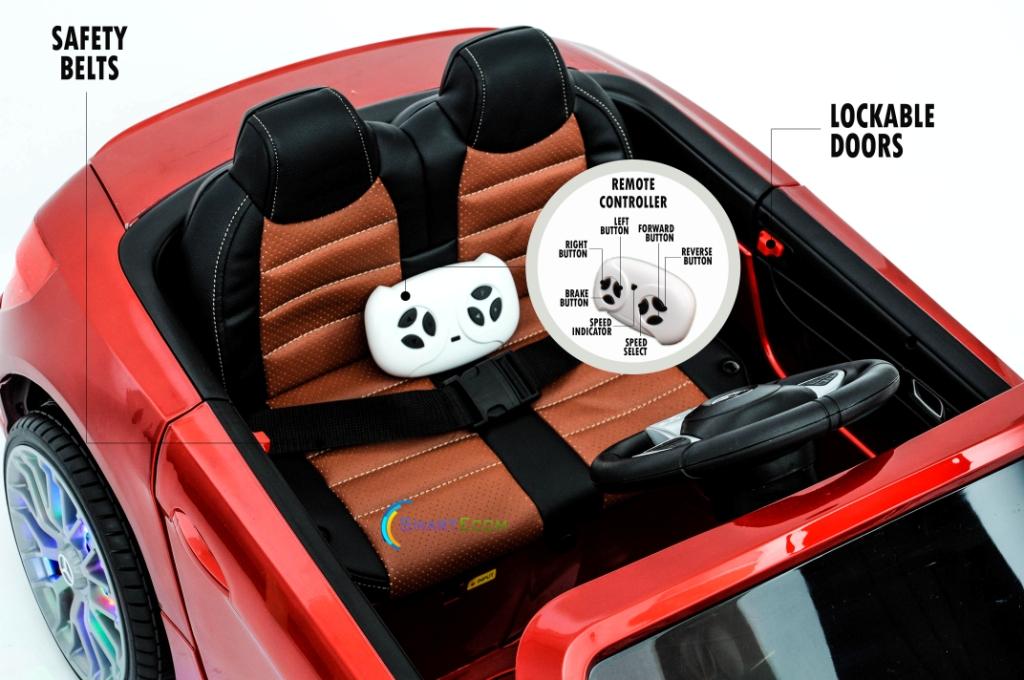 12V Mercedes AMG SL65 Ride on power electric ONE SEATER car For ONE Kid with MP4 Touch Screen Remote Control LED lights MP3 - Red
