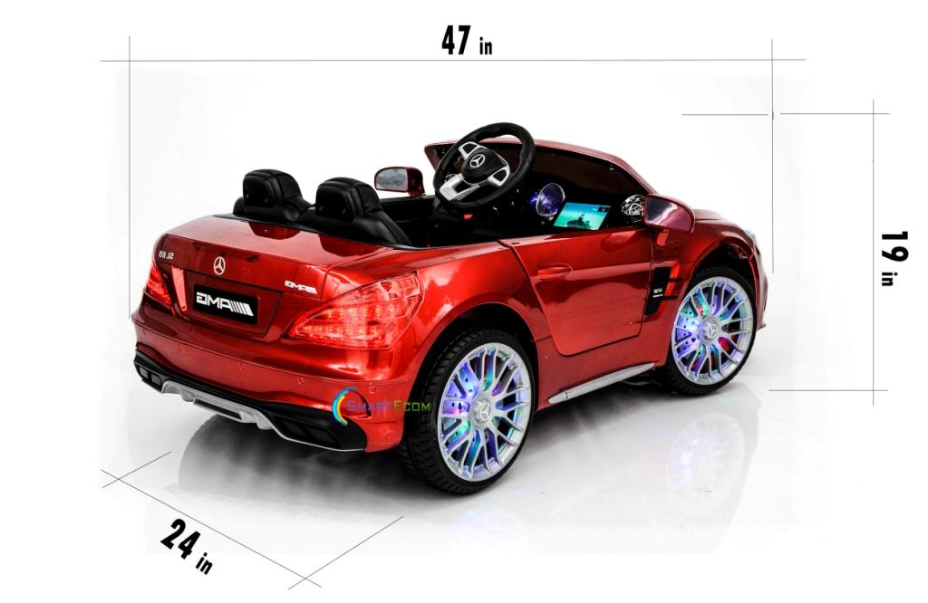 12V Mercedes AMG SL65 Ride on power electric ONE SEATER car For ONE Kid with MP4 Touch Screen Remote Control LED lights MP3 - Red
