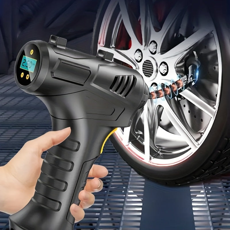 120W Rechargeable Cordless Air Compressor - Portable Wireless Inflatable Pump For Car Tires, Bicycle Balls & More!