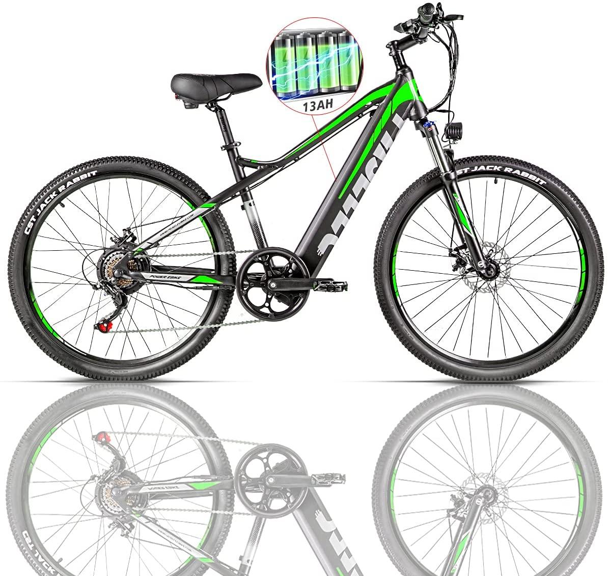 Electric Mountain Bikes for Adults 27.5'' Electric Bike 48v 500 w MTB Ebike with 13ah Hidden Removable Lithium Battery Moped Bicycle Professional 7 Speed Gears