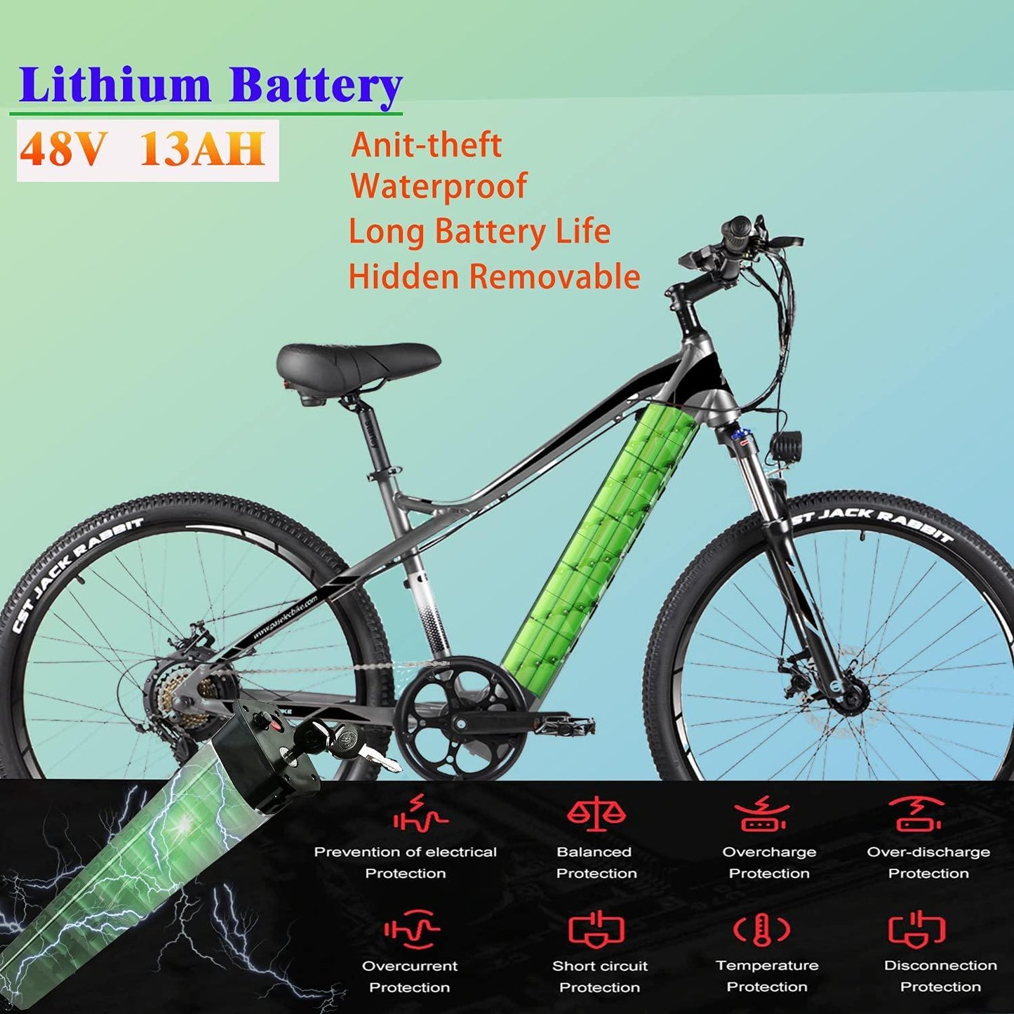 Electric Mountain Bikes for Adults 27.5'' Electric Bike 48v 500 w MTB Ebike with 13ah Hidden Removable Lithium Battery Moped Bicycle Professional 7 Speed Gears
