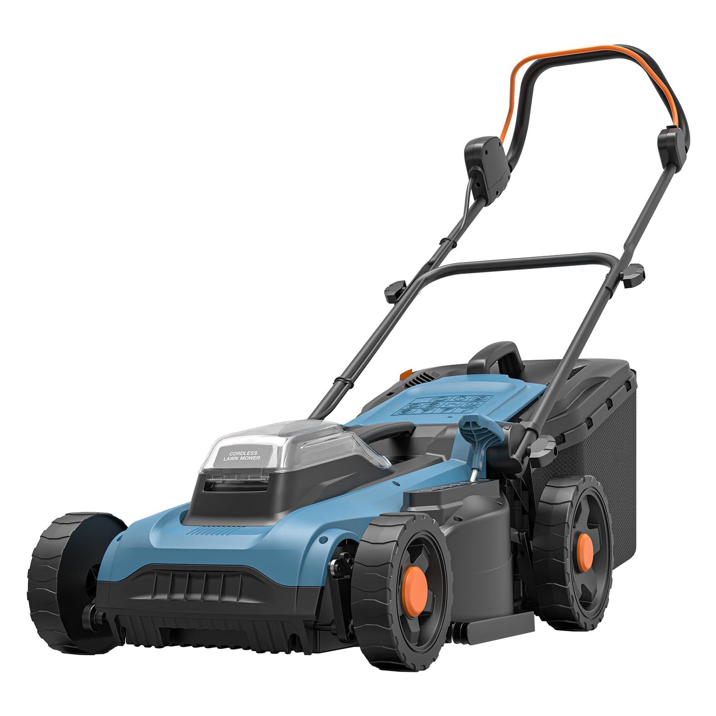 Cordless Electric Lawn Mower 16" Compatible with  18V Battery, 2-in-1 Brushless Push Mower with 5-Position Height Adjustment, Lightweight for Small Yards (Tool Only)