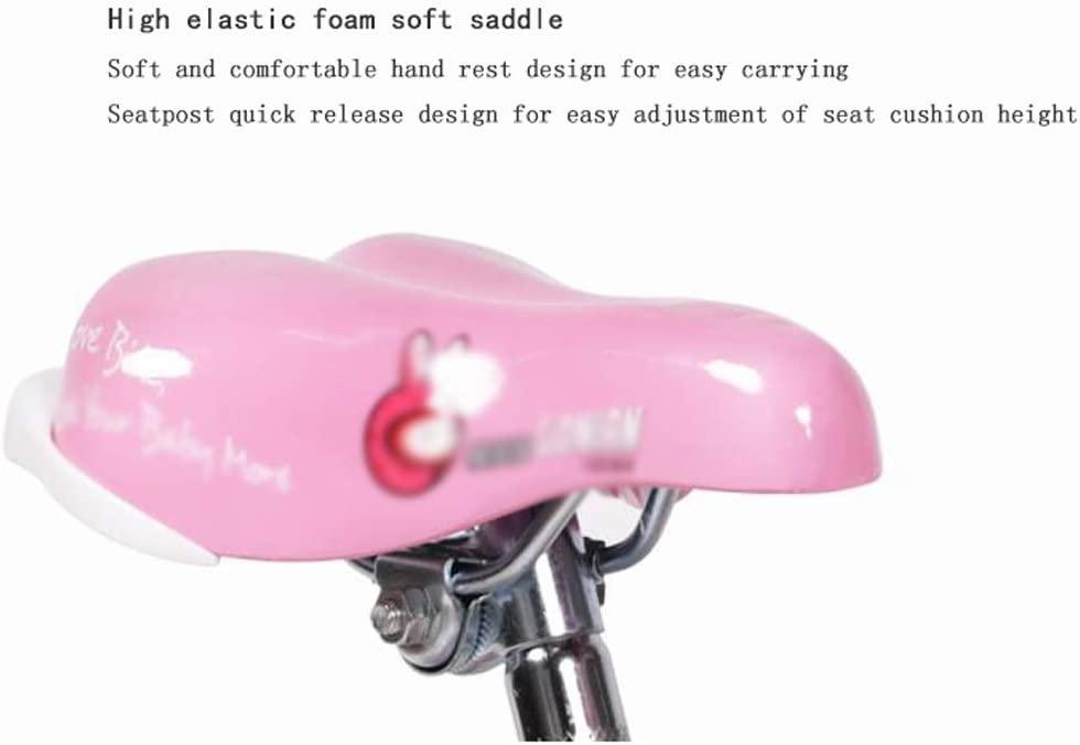 JLFSDB Kids Bike BMX Bike for Kids Boys Girls Bicycle Princess Kid Bike 12 14 16 18 inch,  Connect Assembly &amp; Regular Assembly with Training Wheels, Pink (Size : 18inch)