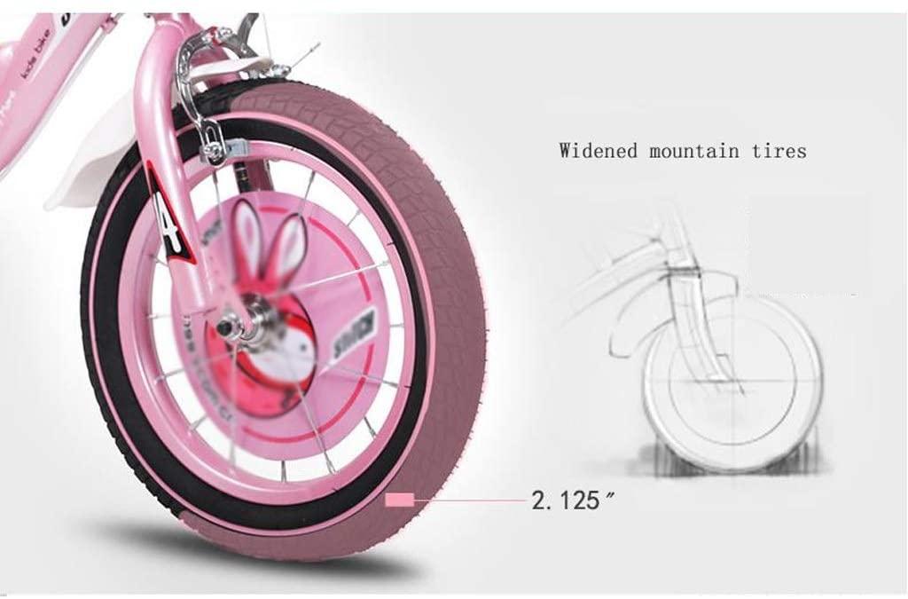 JLFSDB Kids Bike BMX Bike for Kids Boys Girls Bicycle Princess Kid Bike 12 14 16 18 inch,  Connect Assembly &amp; Regular Assembly with Training Wheels, Pink (Size : 18inch)