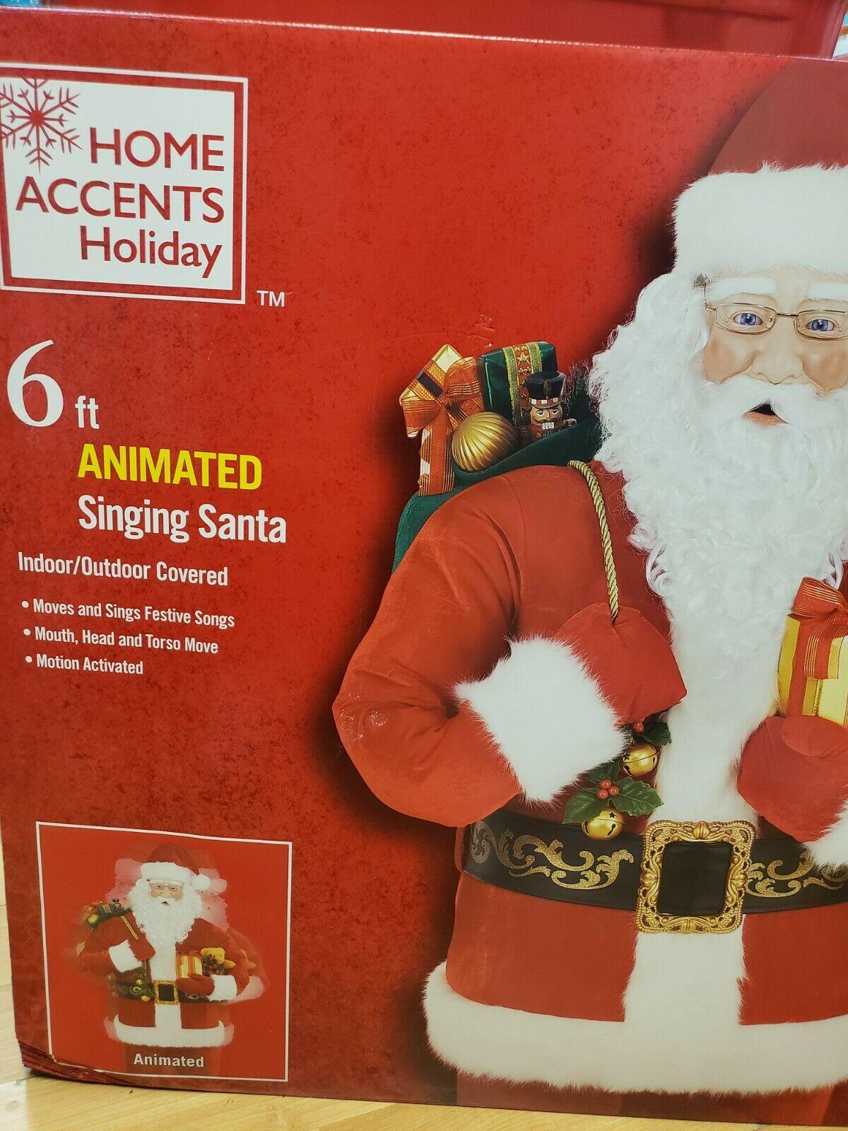 Christmas 6 Ft. Animated Santa - Talks Sings - Mouth, Head &amp; Torso Moves