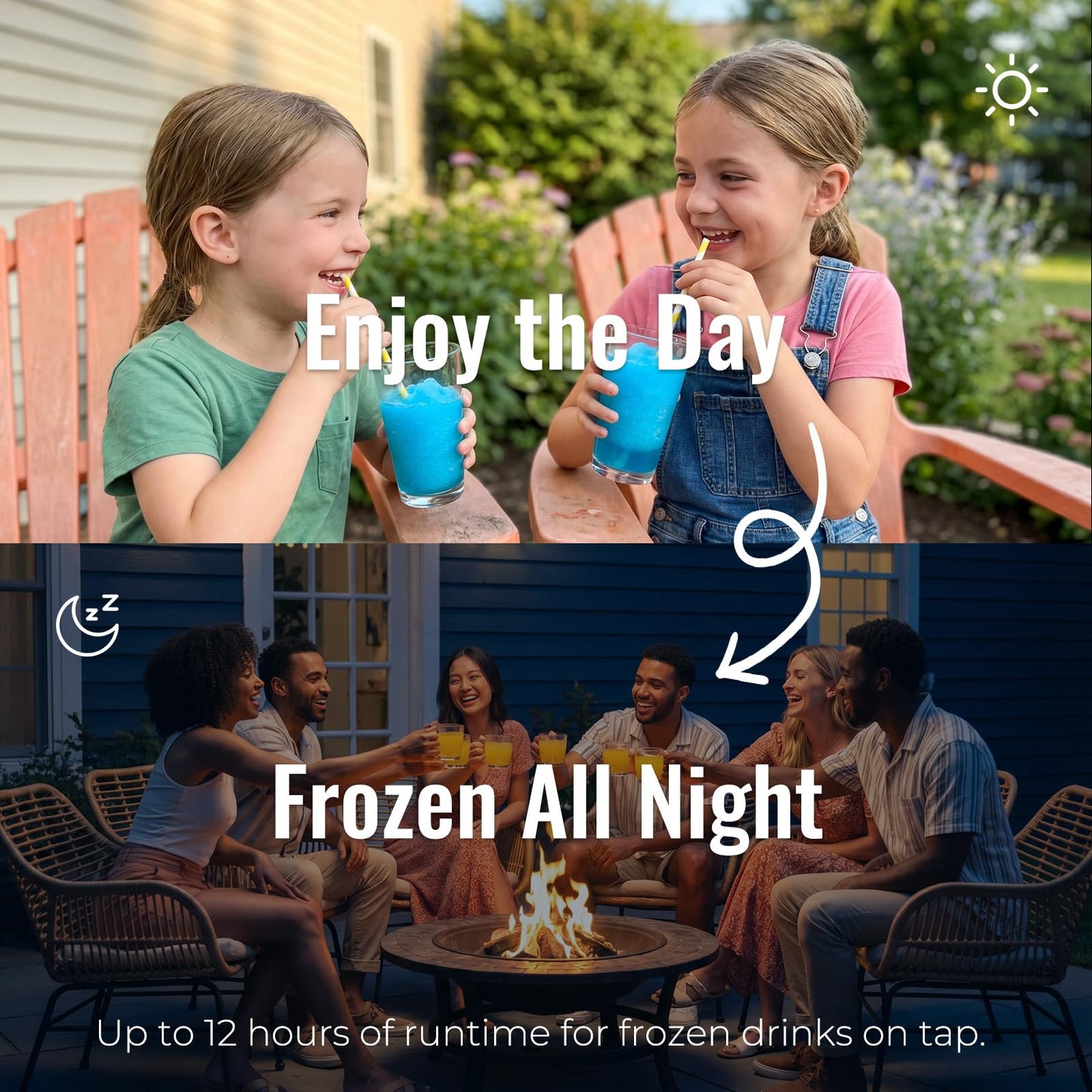 Slushie Machine for Home, 66oz Smart Frozen Drink Maker, 5 Programs & Clean Mode, No-Ice-Needed Slushy Maker for Margaritas, Smoothies, Milkshakes, Cocktails, and Soft Serve Ice Cream (Blue)