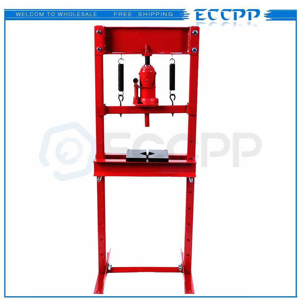 ECCPP Hydraulic Shop Press 12-Ton Bench Top Mount with Plates H Frame Jack Stand
