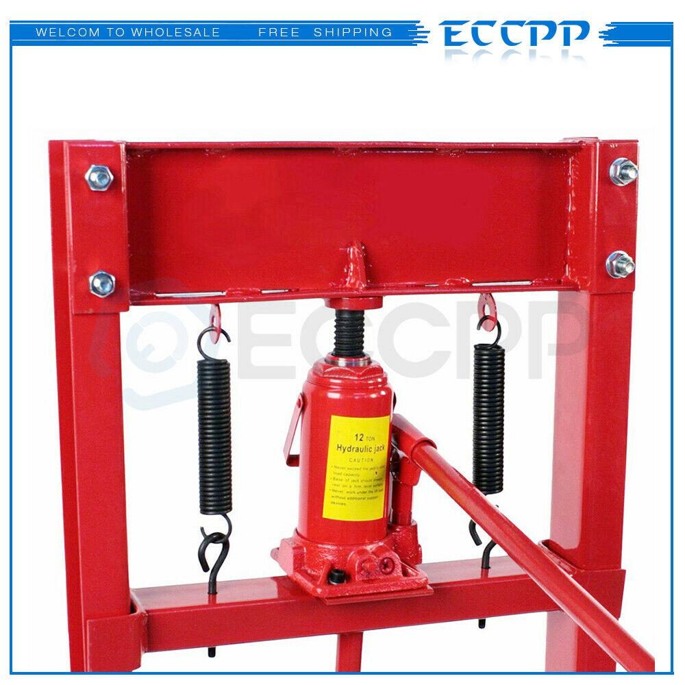 ECCPP Hydraulic Shop Press 12-Ton Bench Top Mount with Plates H Frame Jack Stand