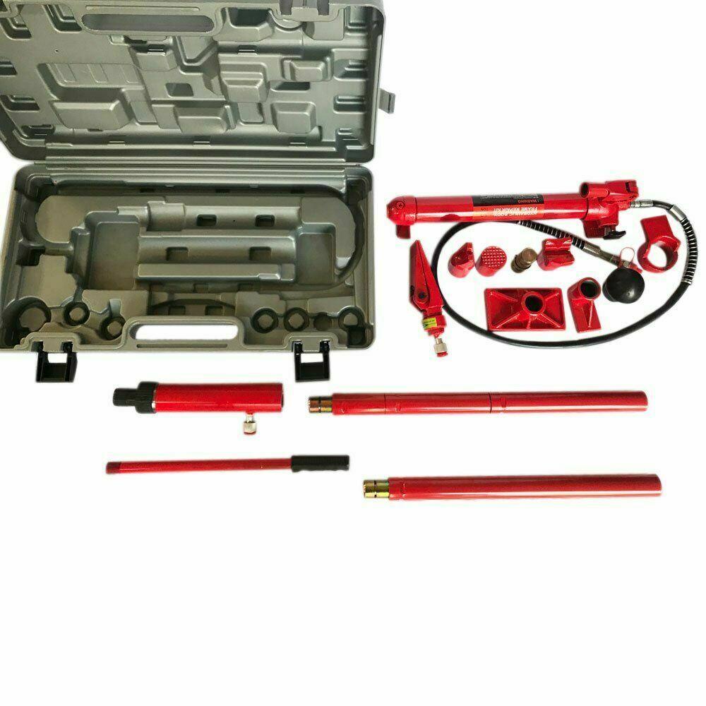 10 Ton Hydraulic Power Car Van Jack Body Frame Repair Kit Auto Car Tool with Box