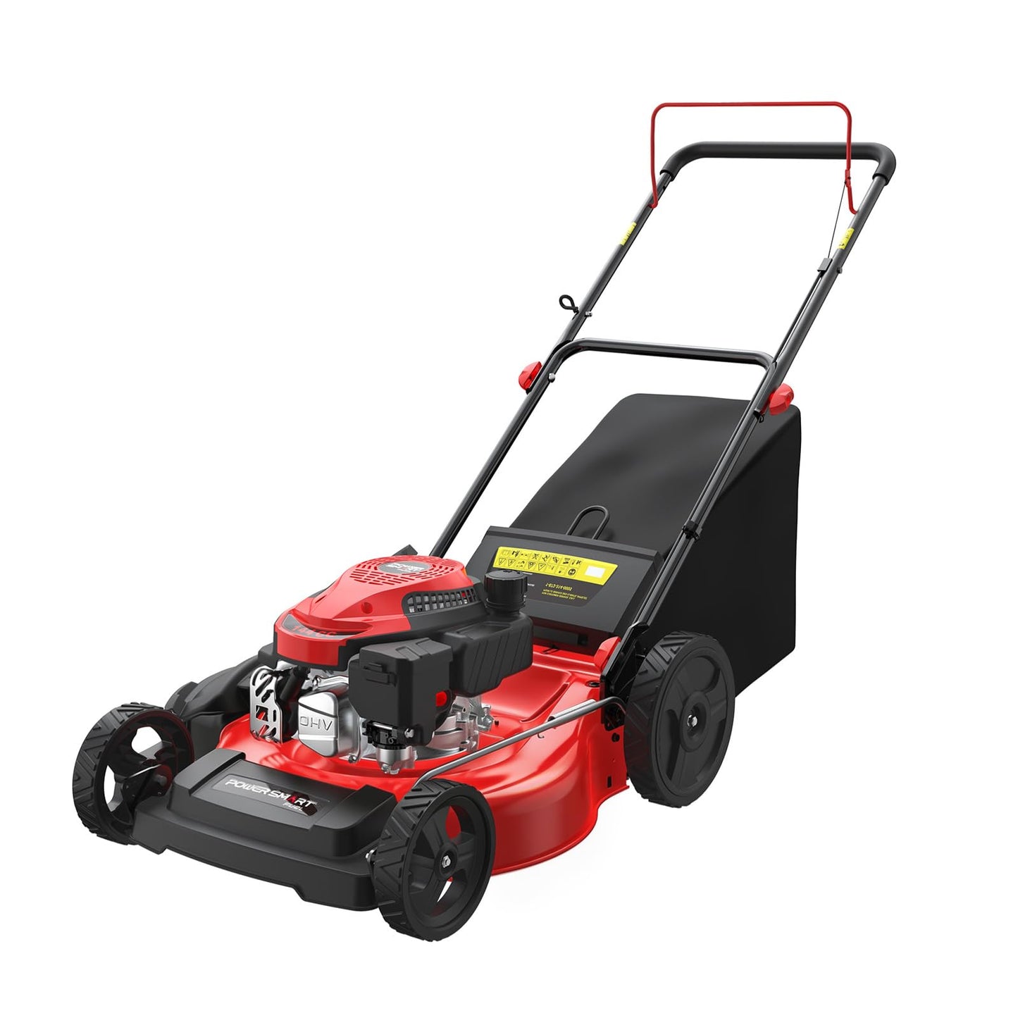 EasyGlide 21-Inch Gas Lawn Mower, 144cc 4-Stroke OHV Engine, Push Walk-Behind, 3-in-1 Mulch/Bag/Side Discharge, Steel Deck, 6 Height Adjustment