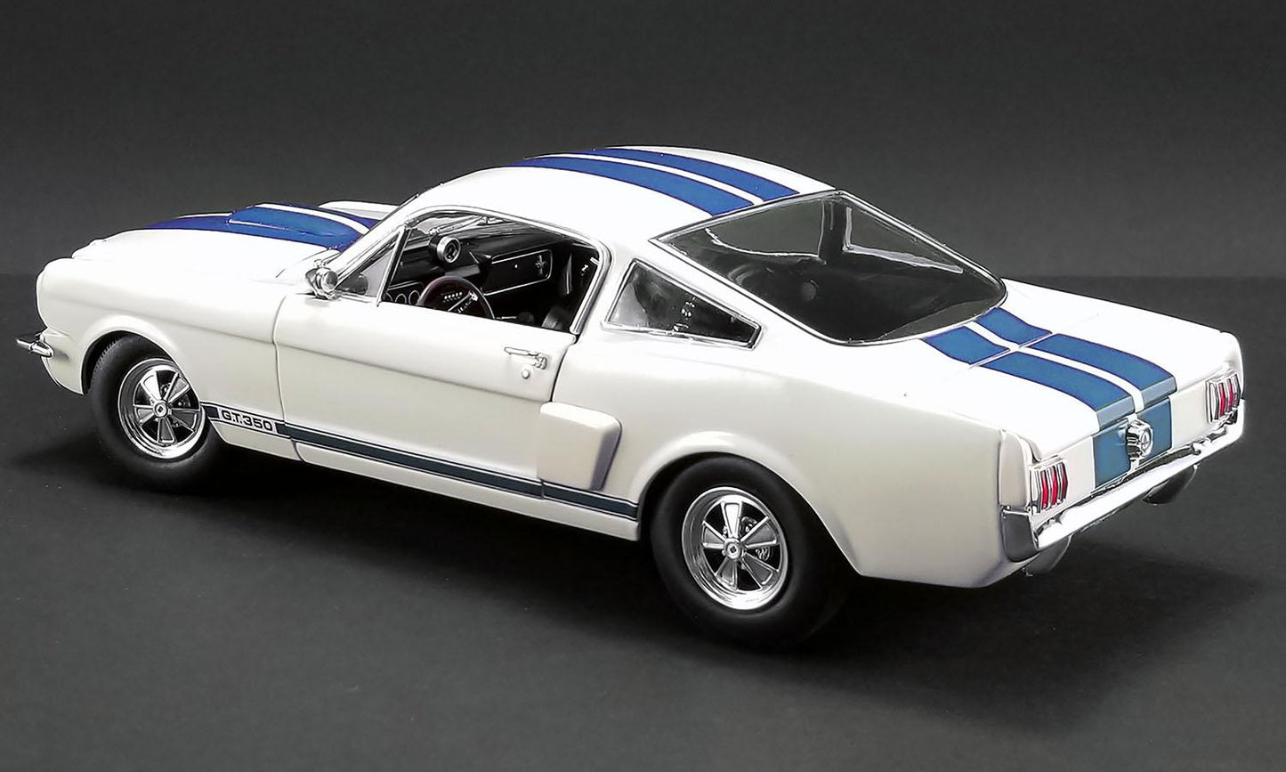 1966 Ford Mustang Shelby GT350 Supercharged Off White w/Blue Stripes Ltd Ed to 528 pcs 1/18 Diecast Model Car by ACME