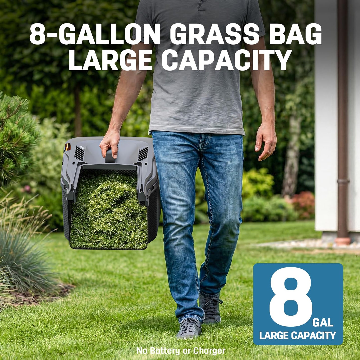 Cordless Electric Lawn Mower 16" Compatible with  18V Battery, 2-in-1 Brushless Push Mower with 5-Position Height Adjustment, Lightweight for Small Yards (Tool Only)
