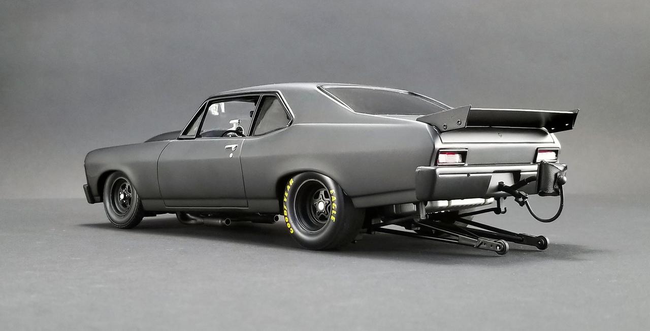 1969 Chevrolet Nova Blackout "1320 Kings" Satin Black Limited Edition to 570 pcs Worldwide 1/18 Diecast Model Car by GMP