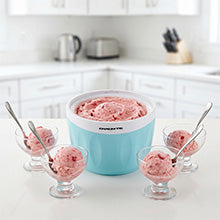 Electric Ice Cream Maker with Easy-Lock Lid, 1QT Freezer Bowl for Healthy & Homemade Frozen Yogurt, Sorbet and Gelato, Mini Kitchen Appliance Ideal for Summer Desserts for Kids, Blue ICM110BL