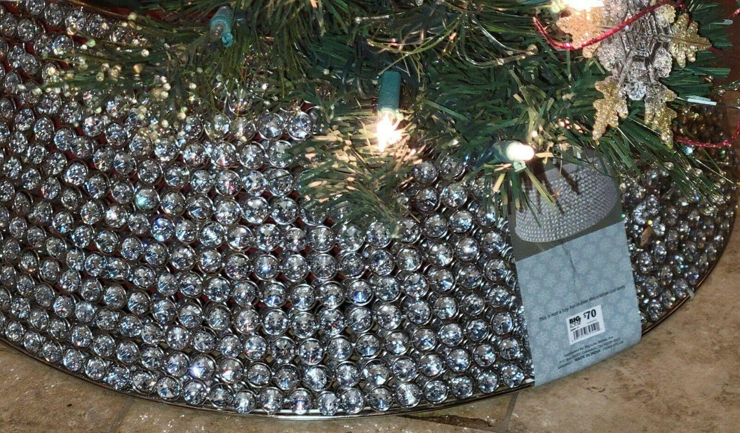 RARE Polar Frost Mirror Bead Tree Collar Diameter: 21" Height: 9 3/4"