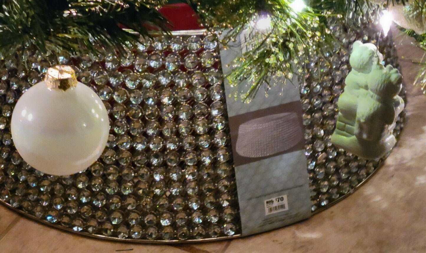 RARE Polar Frost Mirror Bead Tree Collar Diameter: 21" Height: 9 3/4"