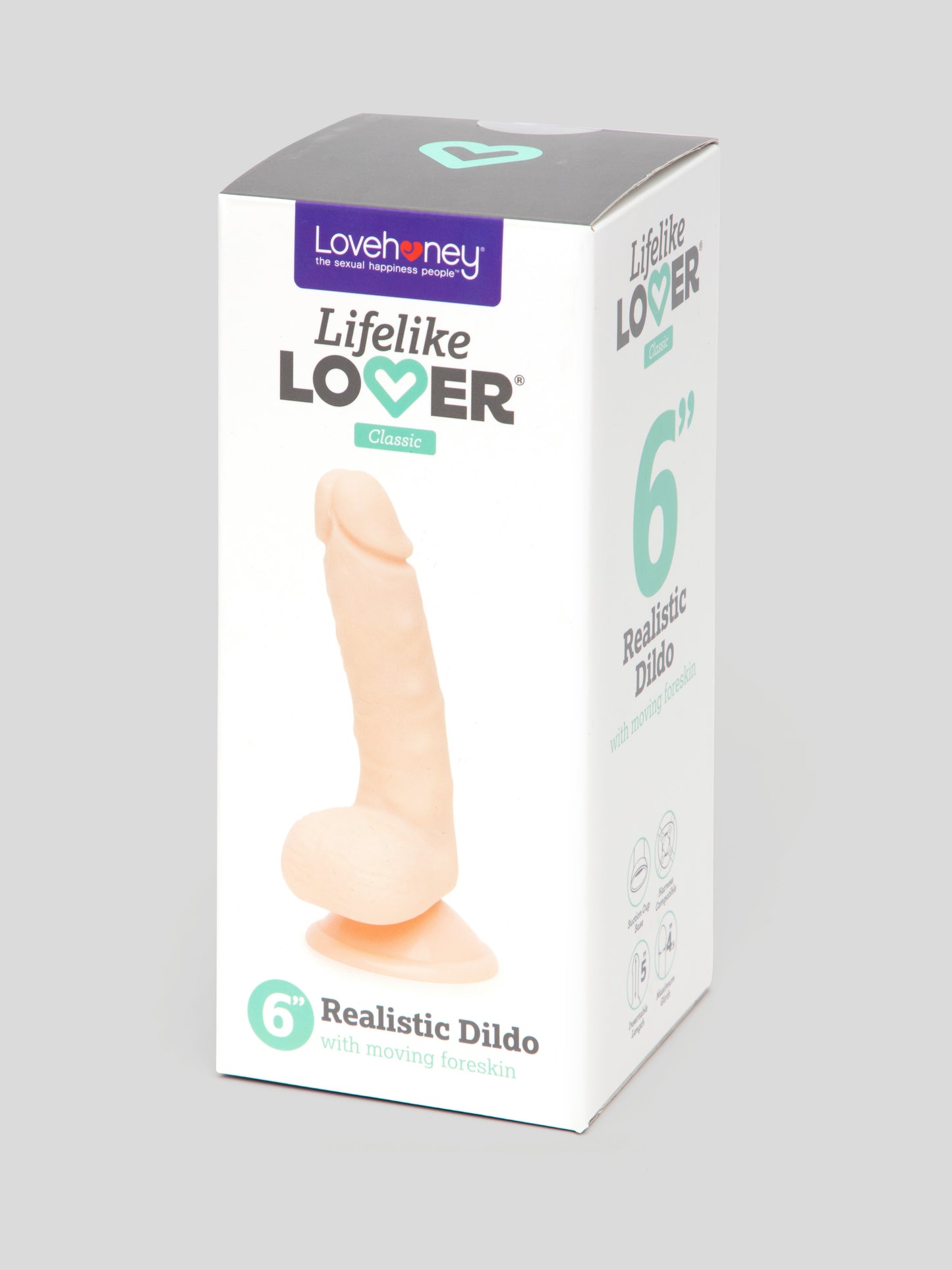 Lifelike Lover Classic Dual-Density Dildo with Moving Foreskin 6 Inch, Flesh Pink