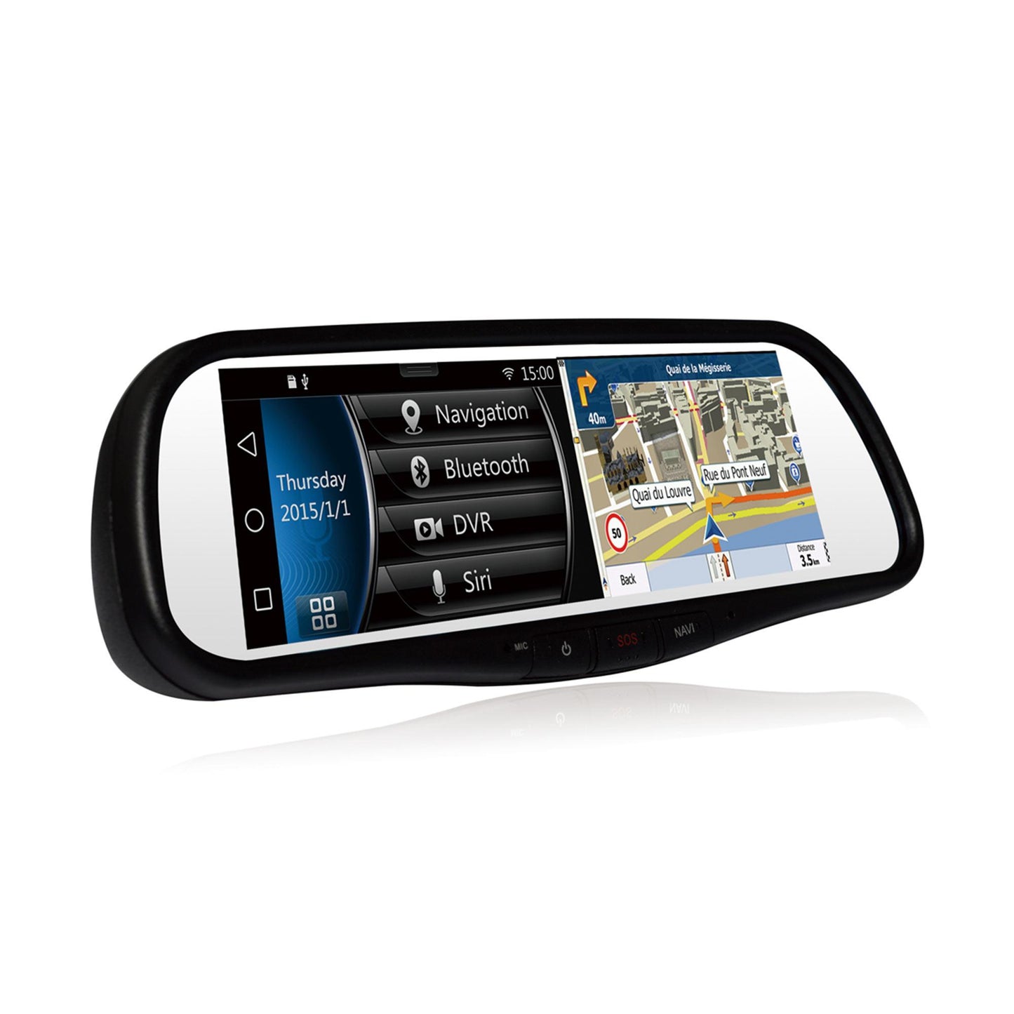 Advent & Voxx RVM740SM 7.8 in. Android Based Smart Touch-Bluetooth Rearview Mirror DVR