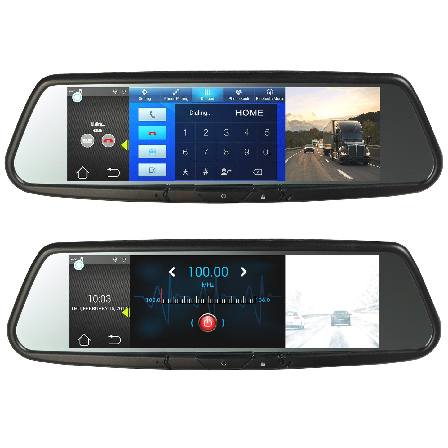 Advent & Voxx RVM740SM 7.8 in. Android Based Smart Touch-Bluetooth Rearview Mirror DVR