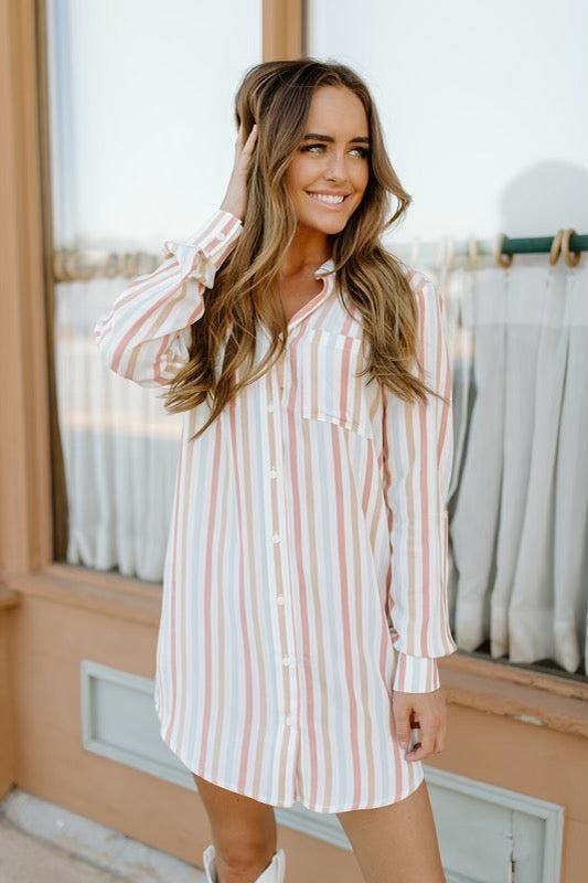avery good vibes tunic dress