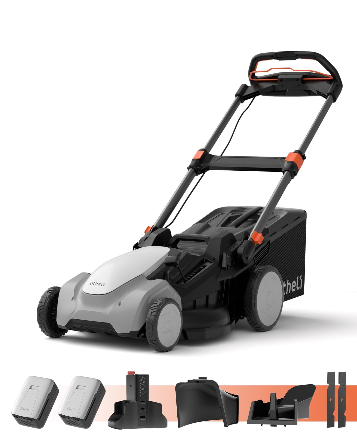 21" 40V Cordless Lawn Mower, Self-Propelled &amp; Push 2-in-1 Battery Powered Lawnmower with 2 x 8.0Ah