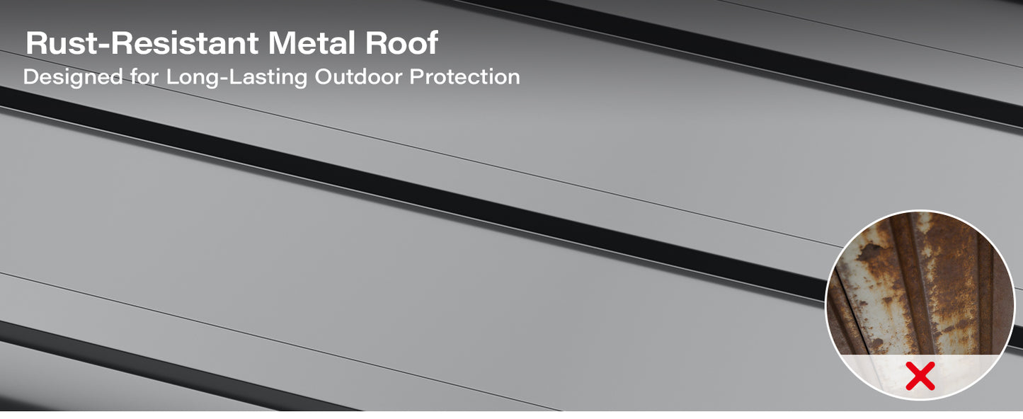 Robot Mower Garage, Outdoor StoraShed with Rust-Resistant Metal Roof, All-Weather Protection for Lawn Mowers, Garden Tool Fits Most Standard Lawn Mowers