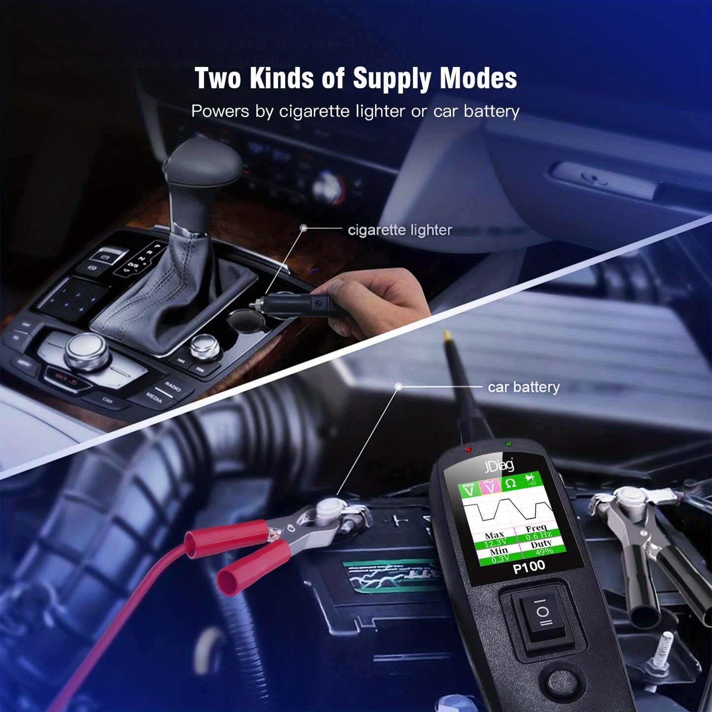 12/24V Multifunctional Car Circuit Tester Power Circuit Probe Kit, Car Battery Voltage/Resistant Tester Diagnostic Tool Component