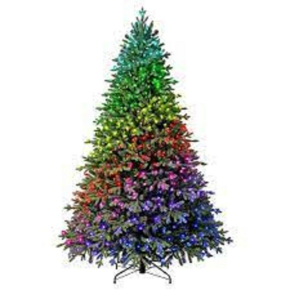 7.5 ft Swiss Mountain Black Spruce Twinkly Rainbow LED Pre-Lit Christmas Tree