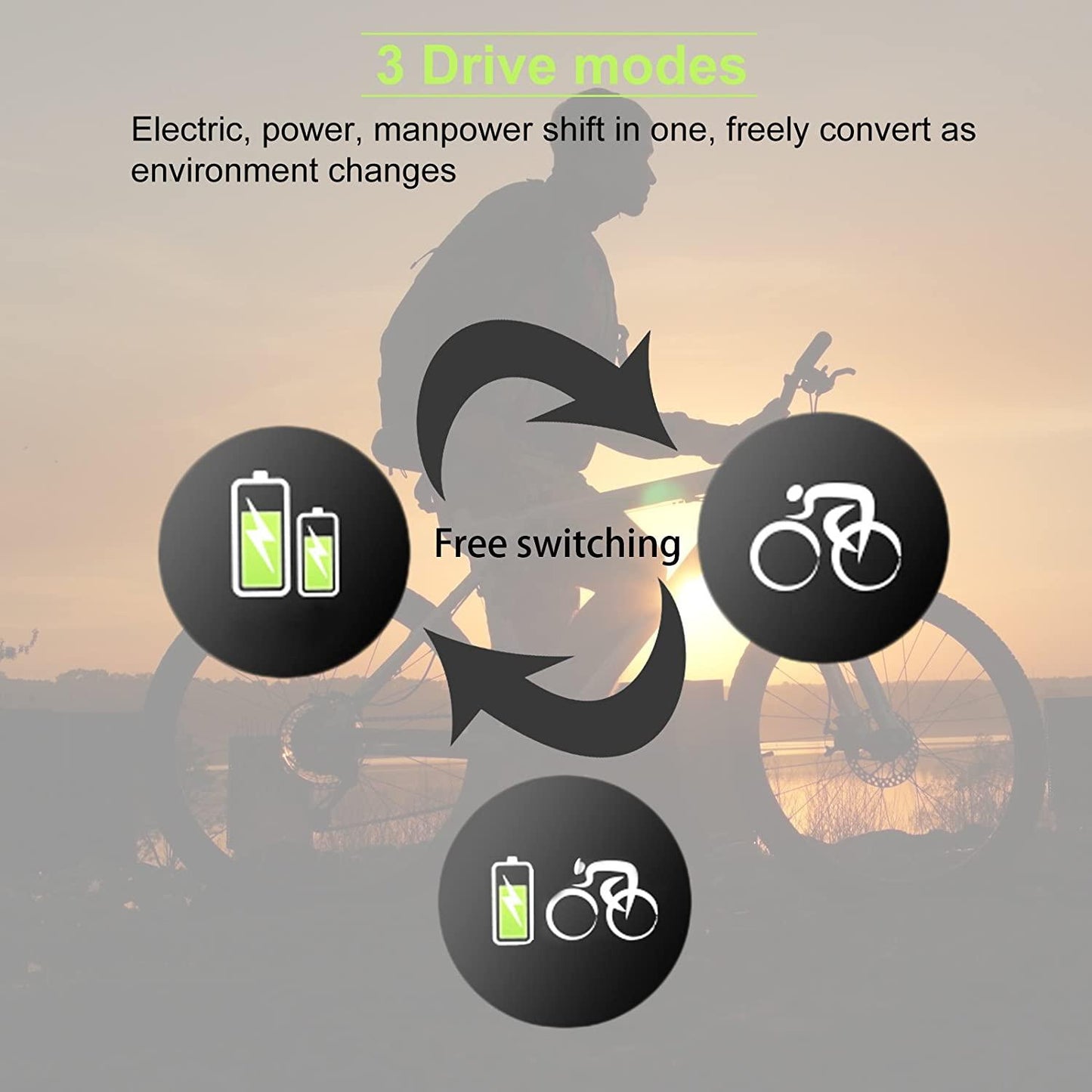 Folding Electric Bike 250W City Commuter Ebike with 7 Speed Gear and Three WorModes Electric Bicycle for Adults and Teenagers