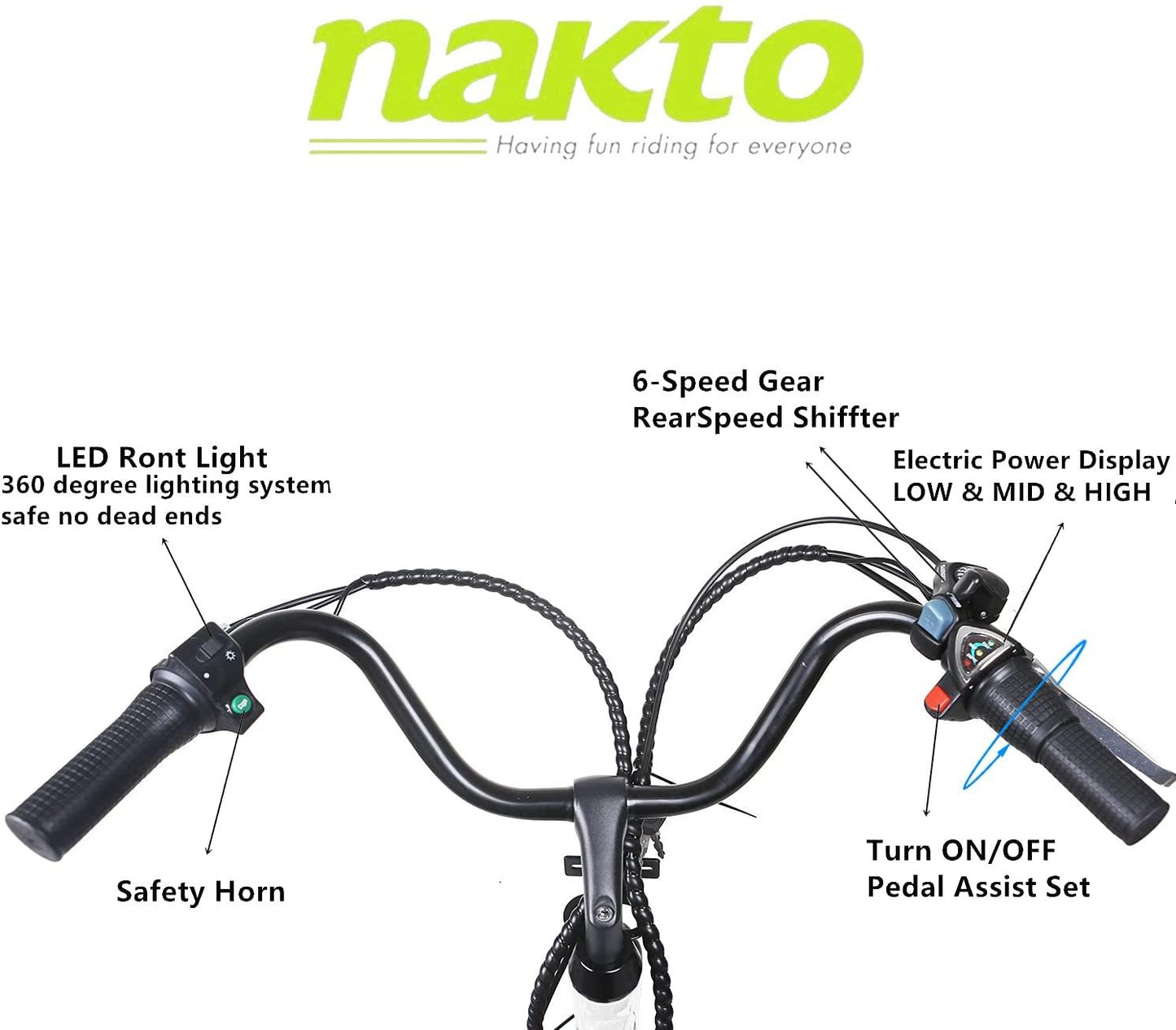 Electric Bike 350W Ebike 26'' Electric Bicycle, 20MPH Adults Electric City Bike with Removable 36v12ah Battery, Professional 6 Speed Gears