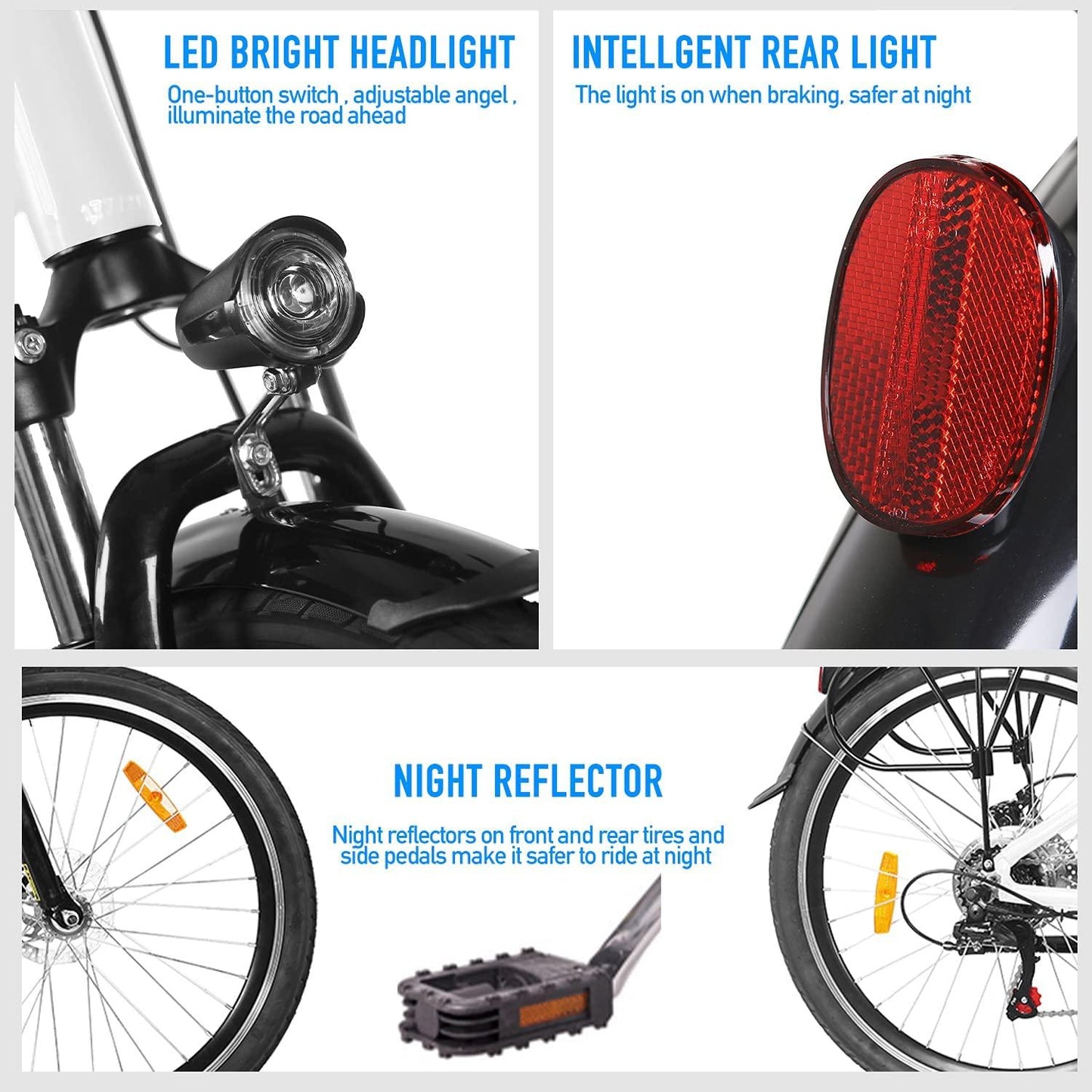 Electric Bike 350W Ebike 26'' Electric Bicycle, 20MPH Adults Electric City Bike with Removable 36v12ah Battery, Professional 6 Speed Gears